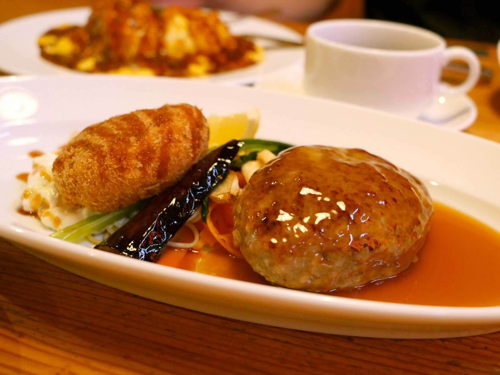 洋食レストラン「うめじゃろ」でオムライス、海老カツ&ハンバーグを食べた！／岡山県倉敷市