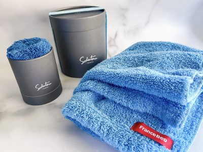 フランスベッドホールディングス(7840)の株主優待でSodateru TOWEL(育てるタオル)の青いタオルがきた！