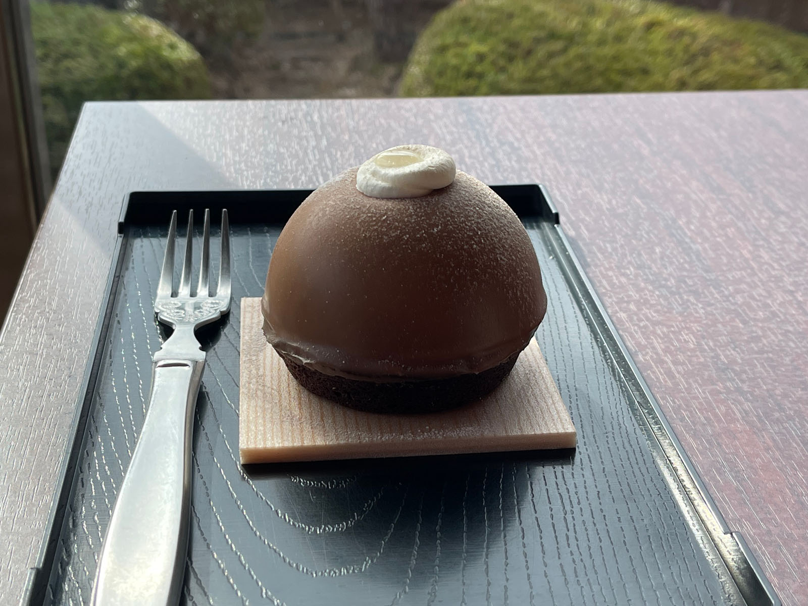 和チョコレートの"カカオ果"で美しい抹茶とほうじ茶のケーキを食べたよ！／広島県広島市