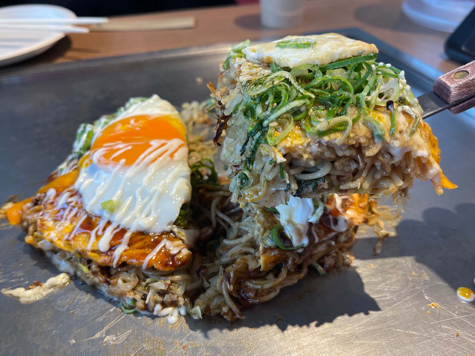 宮島口のetto内にある、ちんちくりんでお好み焼き食べたよ！／広島県廿日市