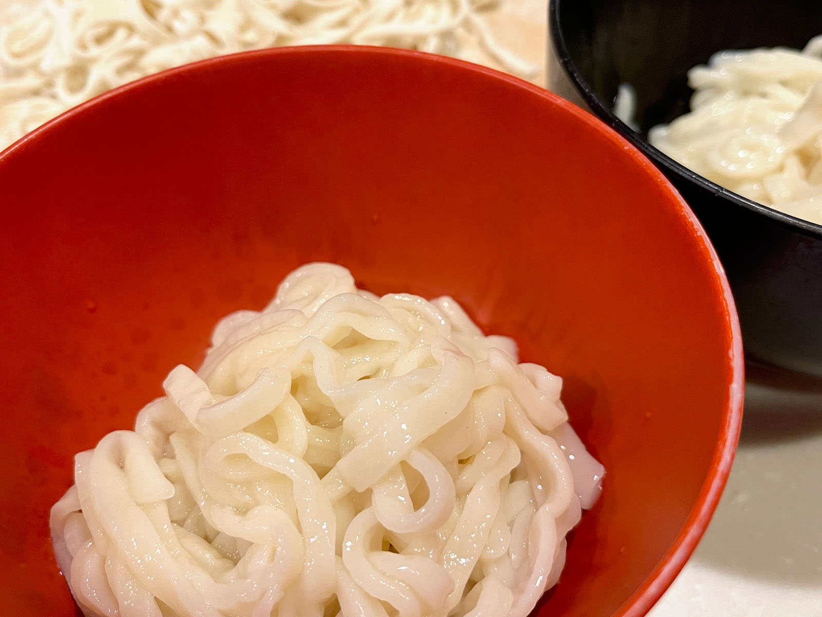 レコルトのホームベーカリーで作った強力粉ルスティカのもっちりツルツルうどん！