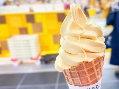 「わかさいも本舗」の”あんぽてとソフトクリーム”食べたよ！／北海道・新千歳空港