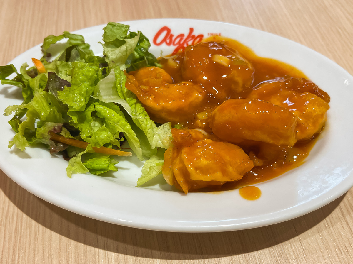 餃子専門店「大阪王将」でふわとろ天津炒飯、元祖焼き餃子、海老のチリソース、香味野菜油淋鶏食べた！