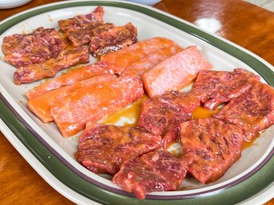 「やきにく福楽園」で特選上カルビ、ロース、カルビ食べた！／宮崎県都城市