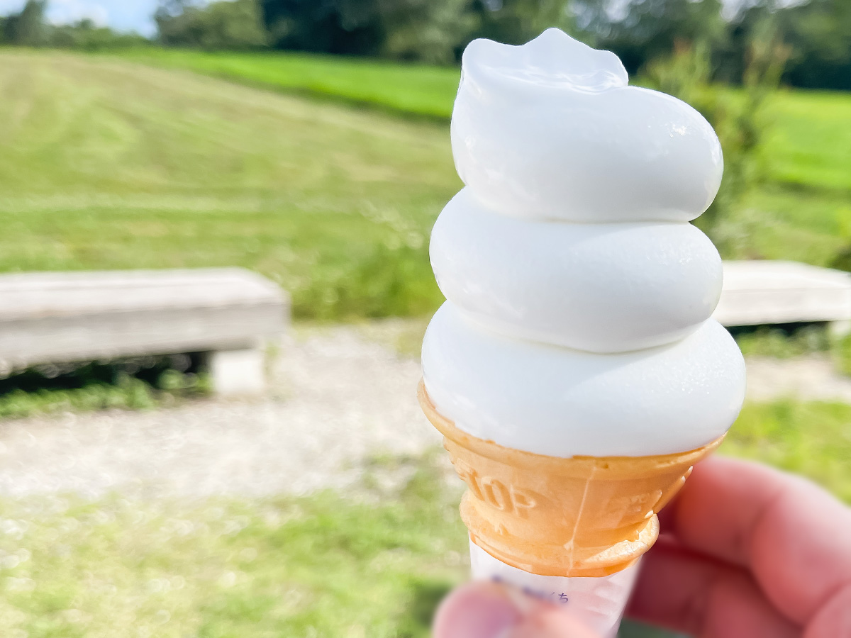「サゴタニ牛乳」でソフトクリームと抹茶・ヨーグルトジェラート食べた!/広島県湯来町