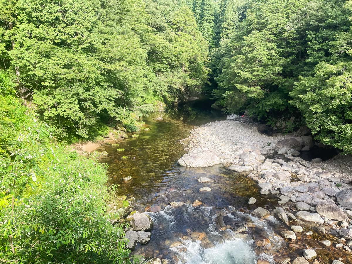 三段峡の「黒淵荘」でカレーライス、山女魚(ヤマメ)の串焼き食べたよ!/広島県安芸太田