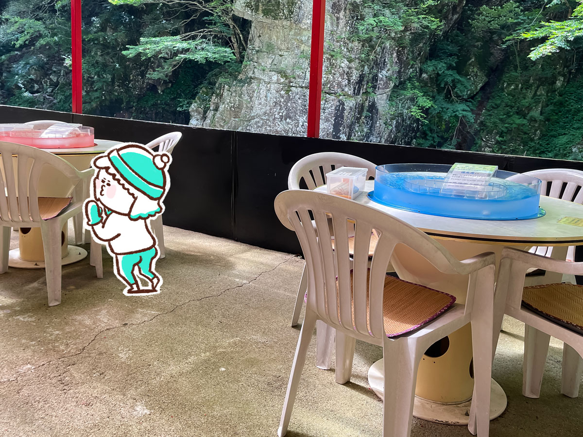 三段峡の「黒淵荘」でカレーライス、山女魚(ヤマメ)の串焼き食べたよ!/広島県安芸太田
