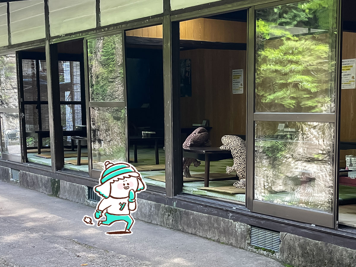 三段峡の「黒淵荘」でカレーライス、山女魚(ヤマメ)の串焼き食べたよ!/広島県安芸太田