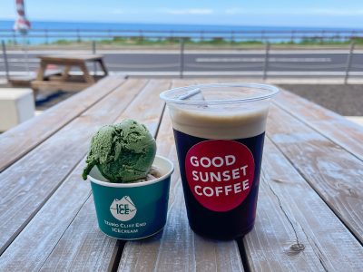 「出雲クリフエンド アイスクリーム」で出雲桃翠園の抹茶、奥出雲の醤油むらさき食べた！／島根県出雲市