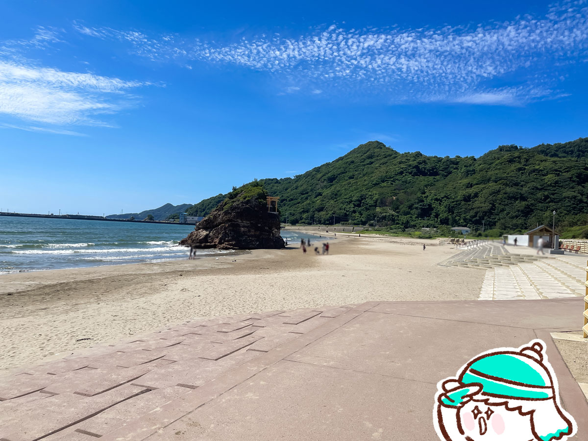 「稲佐の浜」にある弁天島(沖御前神社)を見てきたよ!/島根県出雲
