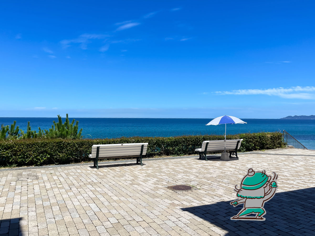 道の駅「キララ多伎」でキラチキ、海鮮たこやき(たこ・ホタテ・えび)食べた!/島根県出雲