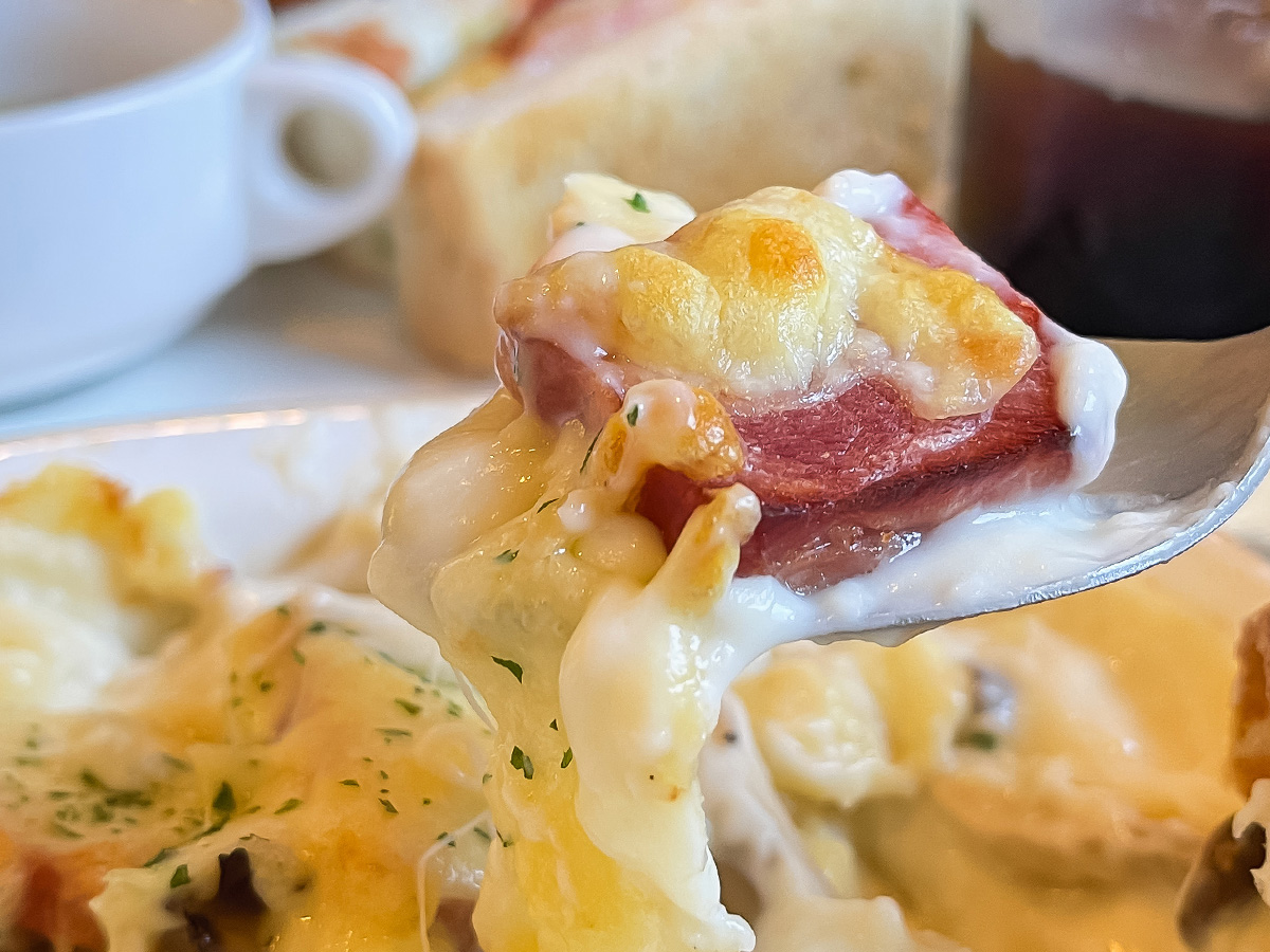 「珈琲館」できのこグラタンセット、ベーコンエッグサンド食べたよ!/島根県松江