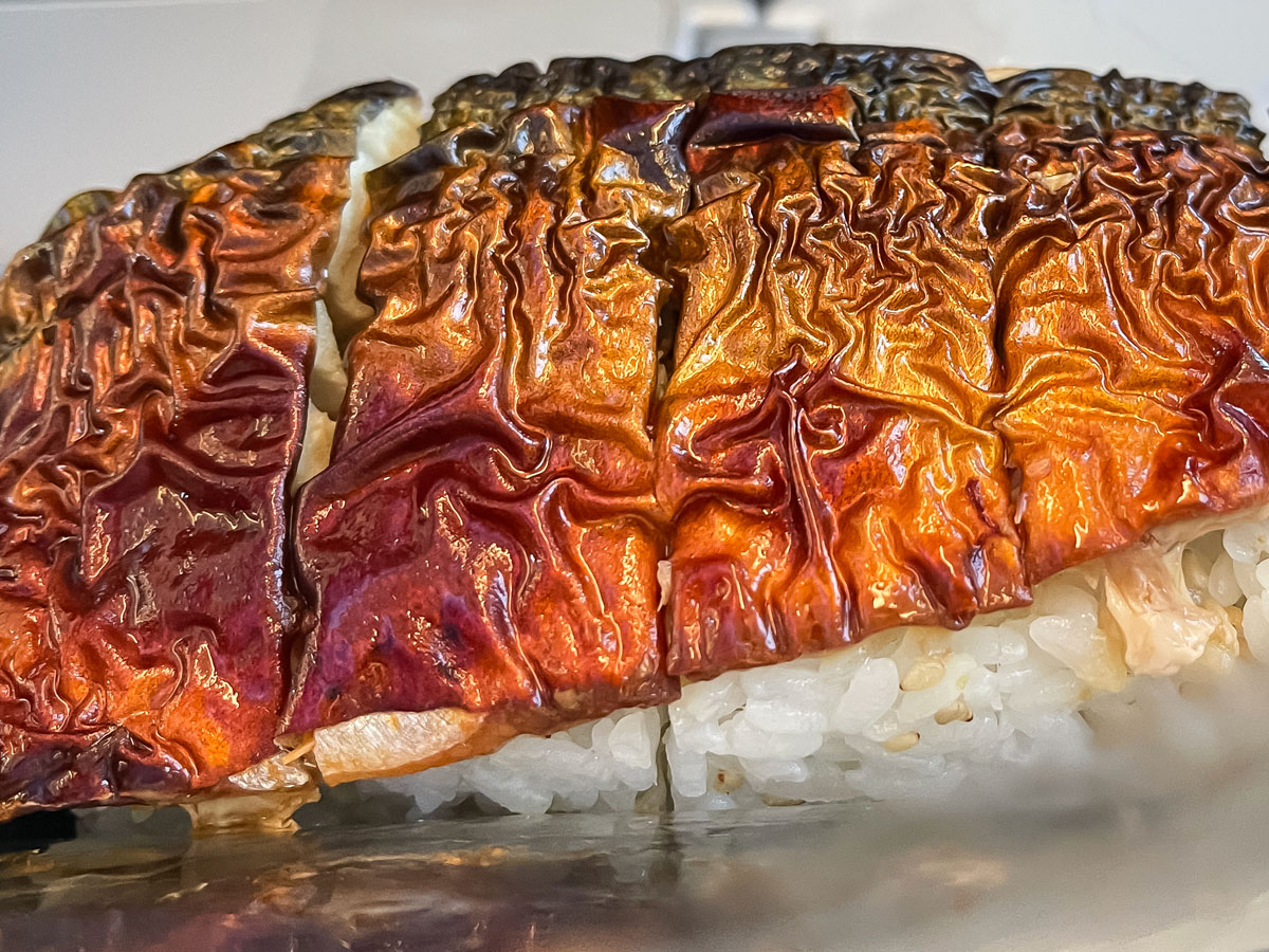 飛行機の中で「銀座福ひろ」の柚子香る焼鯖寿司を食べたよ！／東京羽田空港