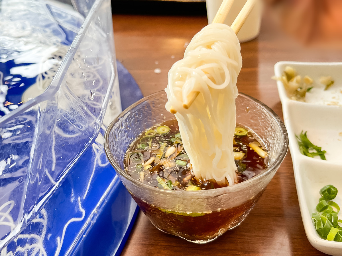 霧島水神郷「みたらしの滝」で、そうめん流しとマスの塩焼き膳食べたよ!/鹿児島県霧島市