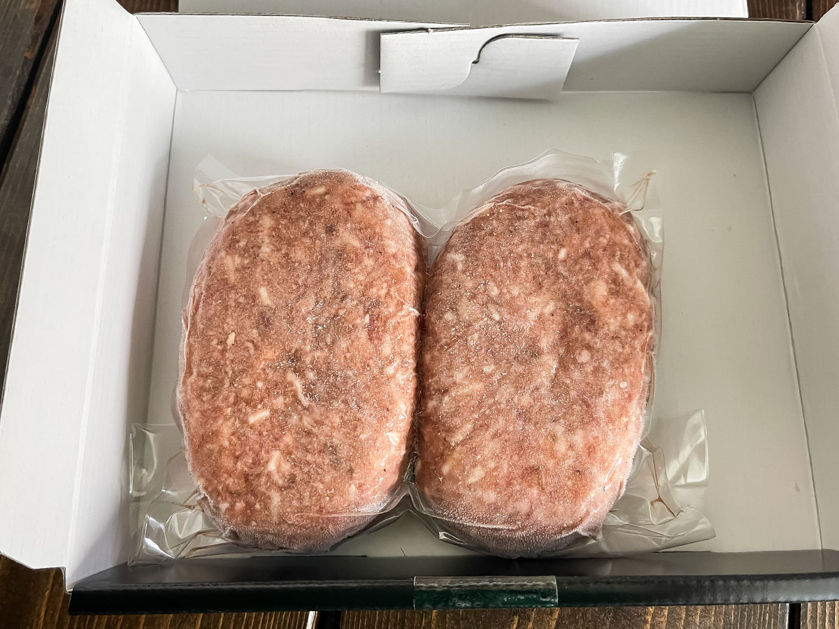 リョーサン菱洋ホールディングス(167A)の株主優待で、冷凍生ハンバーグがきた！