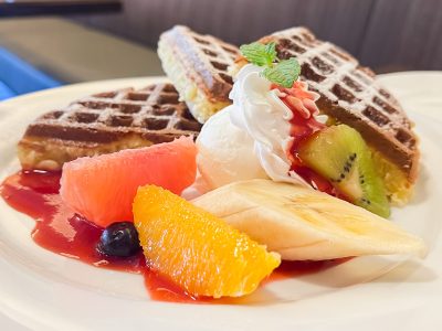 自家焙煎「尾道浪漫珈琲」で珈琲ゼリーとフルーツワッフル食べたよ！／広島県安佐南区