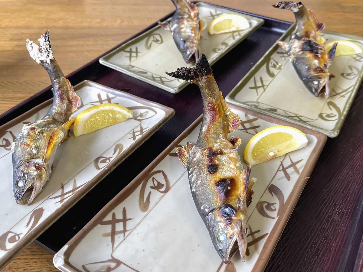 「湯来つり堀」で釣った”鮎”を塩焼き・唐揚げにしてもらって食べた!/広島県湯来町