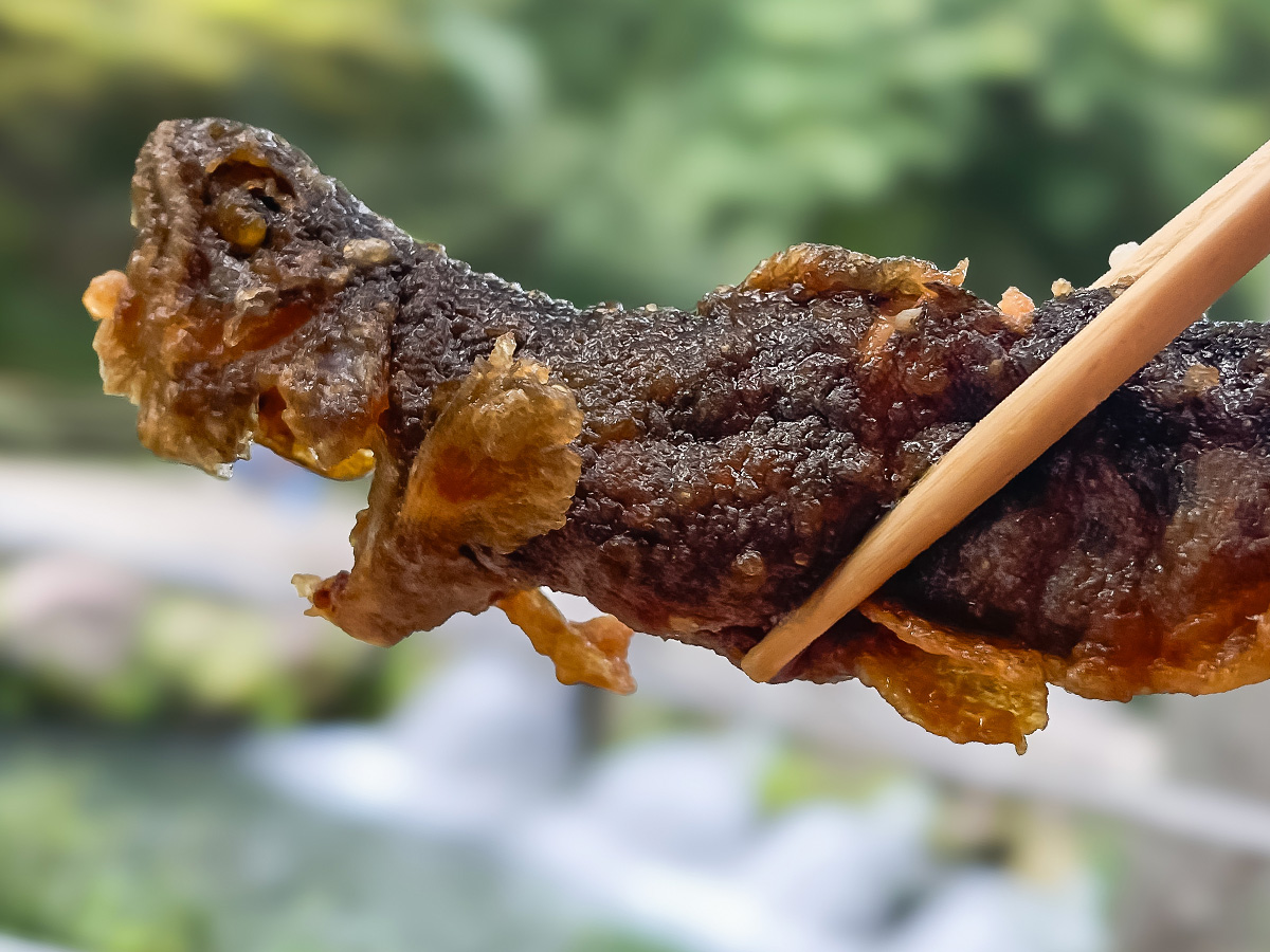 つり堀亭「にしむら」で渓流魚アマゴとイワナ釣って料理にしてもらったよ/広島県吉和