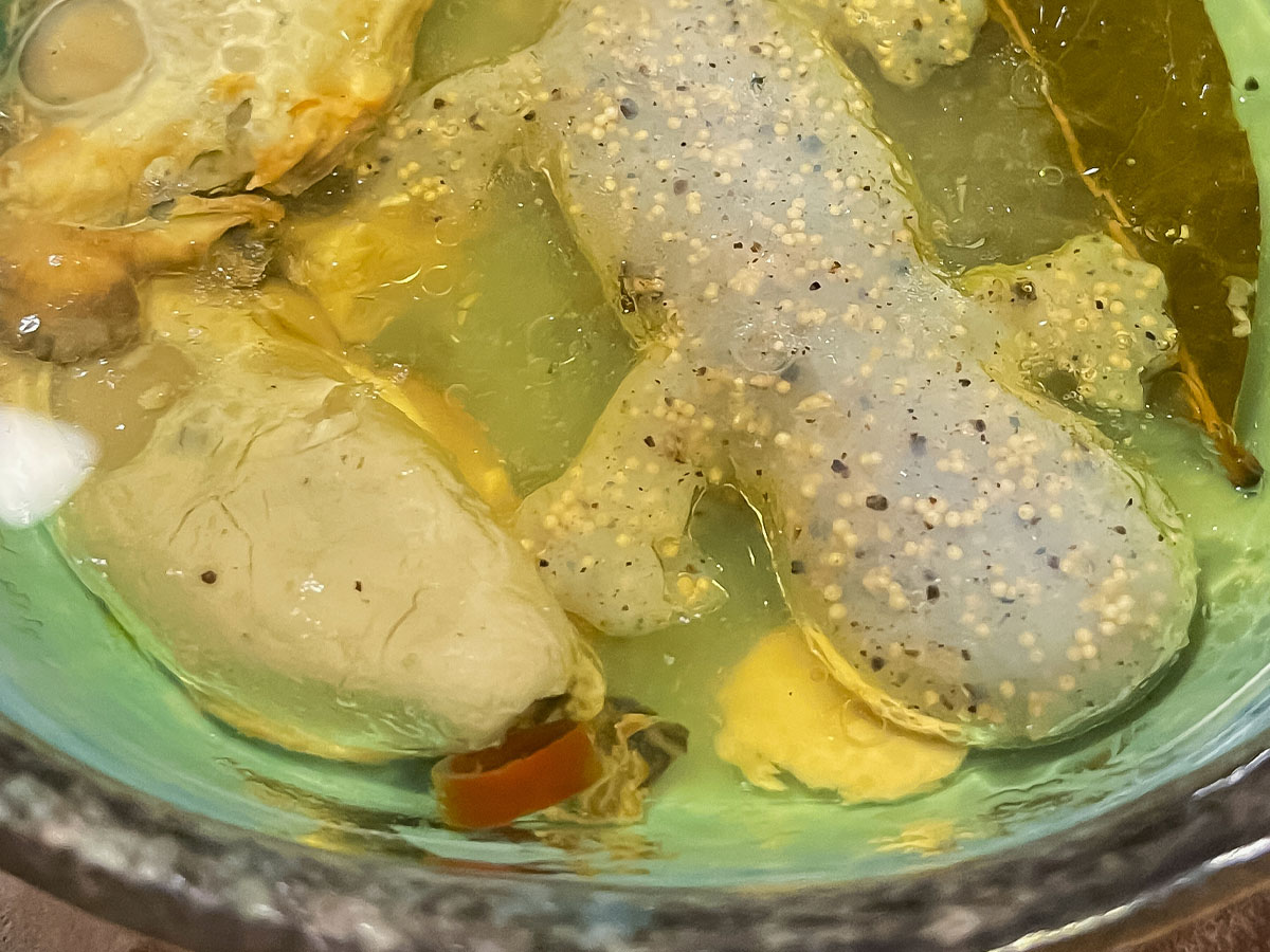 「藤利食品」の"かきとの遭遇 (サンコンちゃんと牡蠣のアヒージョ)"買ってみた／広島県湯来町