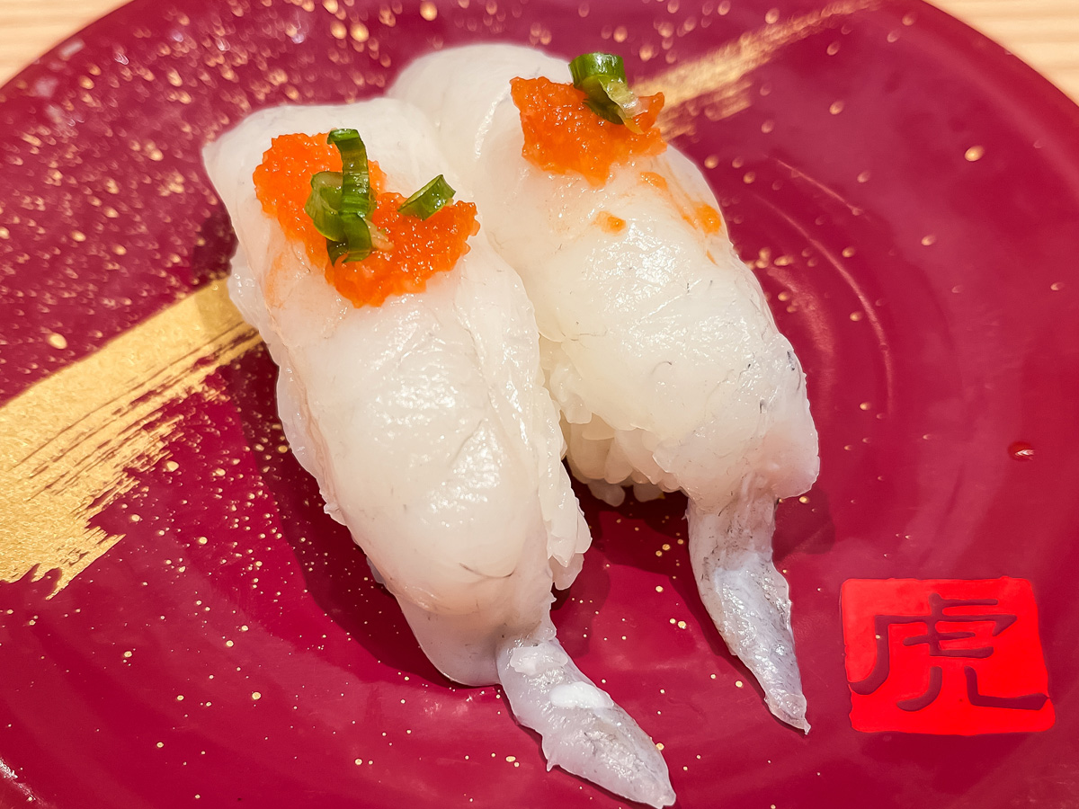 回転寿司「寿司虎」で寒ぶりトロ、白海老握り、カワハギなど食べた！／宮崎県都城市都北店