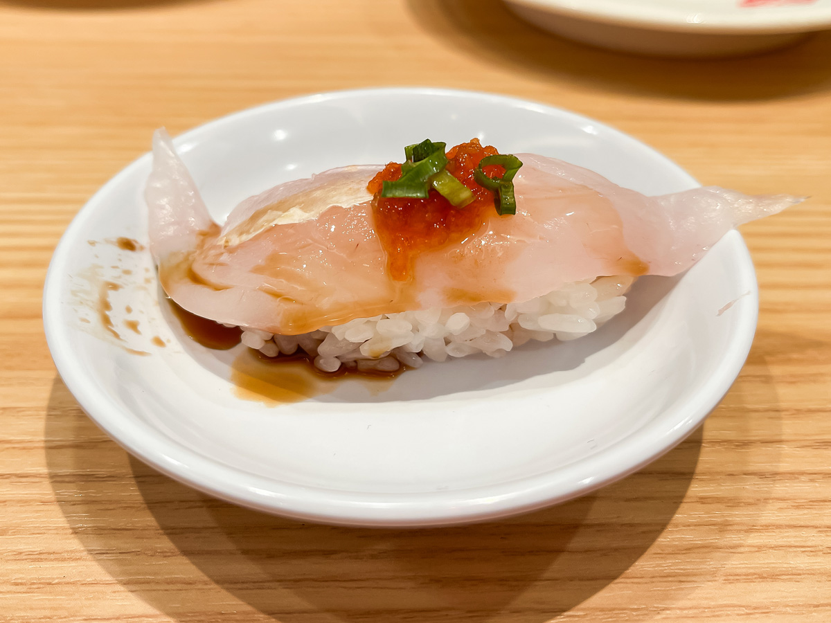 回転寿司「寿司虎」で寒ぶりトロ、白海老握り、カワハギなど食べた！／宮崎県都城市都北店