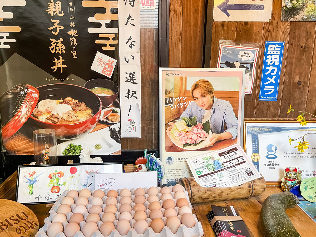 地鶏料理専門店「宮崎小林 地鶏の里」でお刺身盛合せ、親子孫丼食べたよ／宮崎県小林市