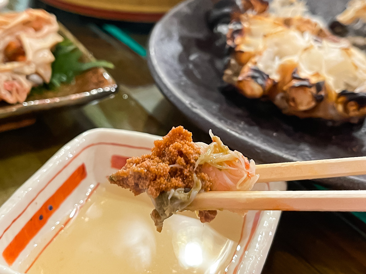 「魚どん亭」で甘エビとノドグロ、本ずわいがに、香箱がに食べたよ！／富山駅 とやマルシェ