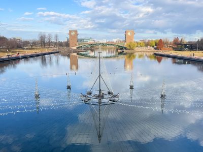 「富岩運河環水公園」の天門橋 展望台に登ってみた！／富山県富山市
