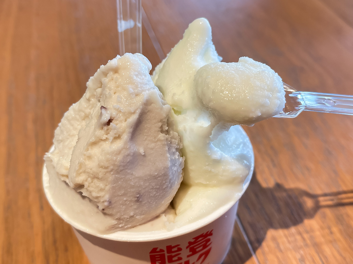 「点点茶(てんてんちゃ)」で能登ミルク使用ジェラート食べたよ!/富山県環水テラス 1階