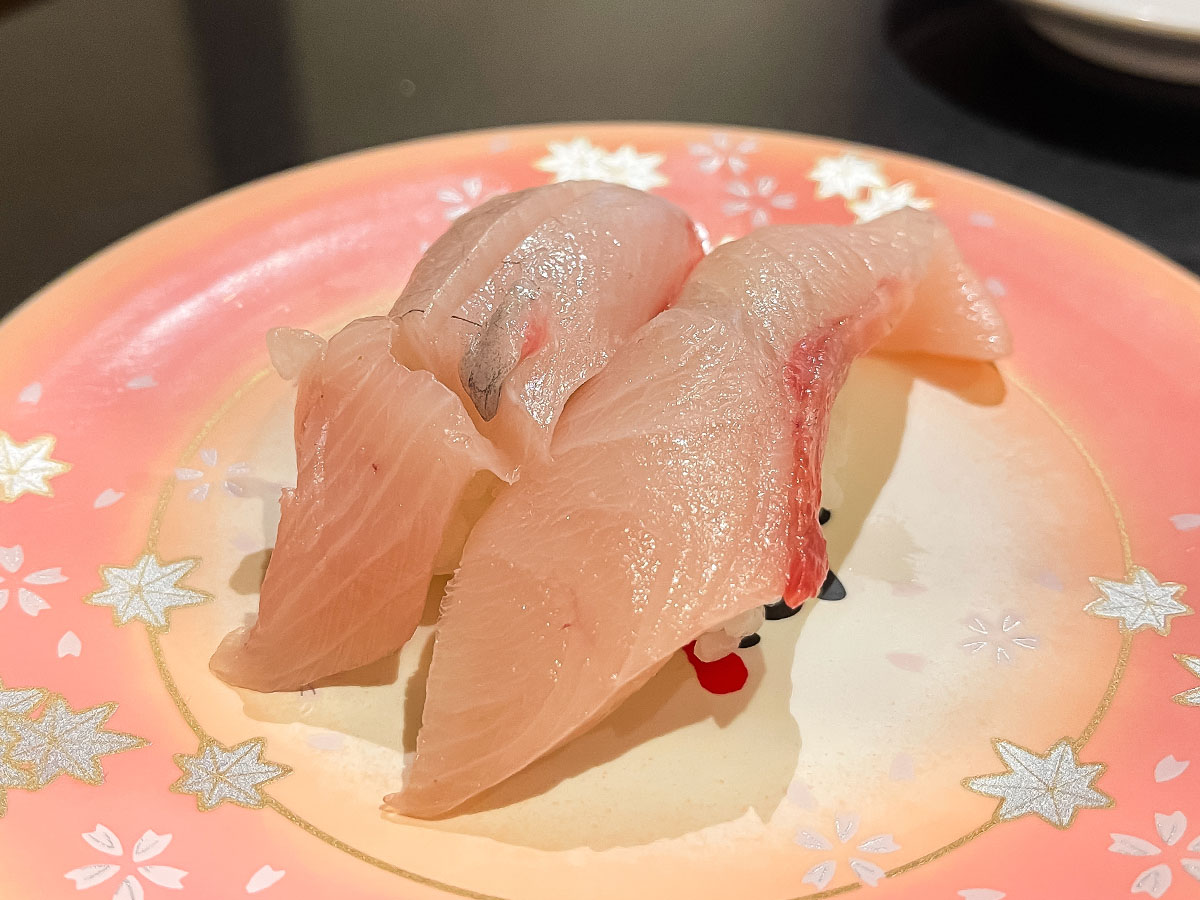 「廻る富山湾 すし玉」で白えび、サクラマス、ほたるいか沖漬け軍艦・もんごうイカ天ぷら食べた/富山駅店