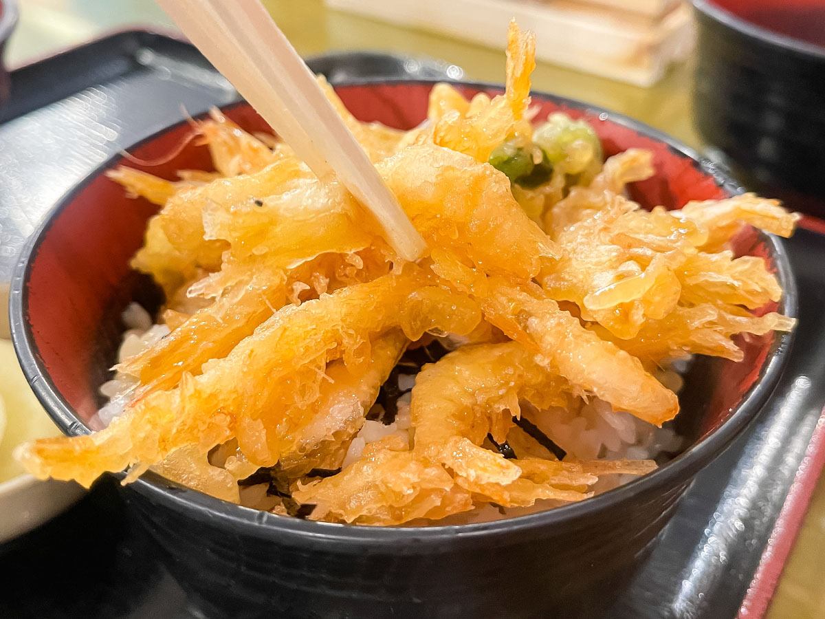 「魚どん亭」でお刺身盛合せ、白えび天丼、魚介ミックスフライ食べたよ！／富山駅 とやマルシェ