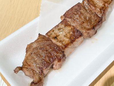 近江町市場「NIKUO」でA5能登牛串食べてみた！／石川県金沢市