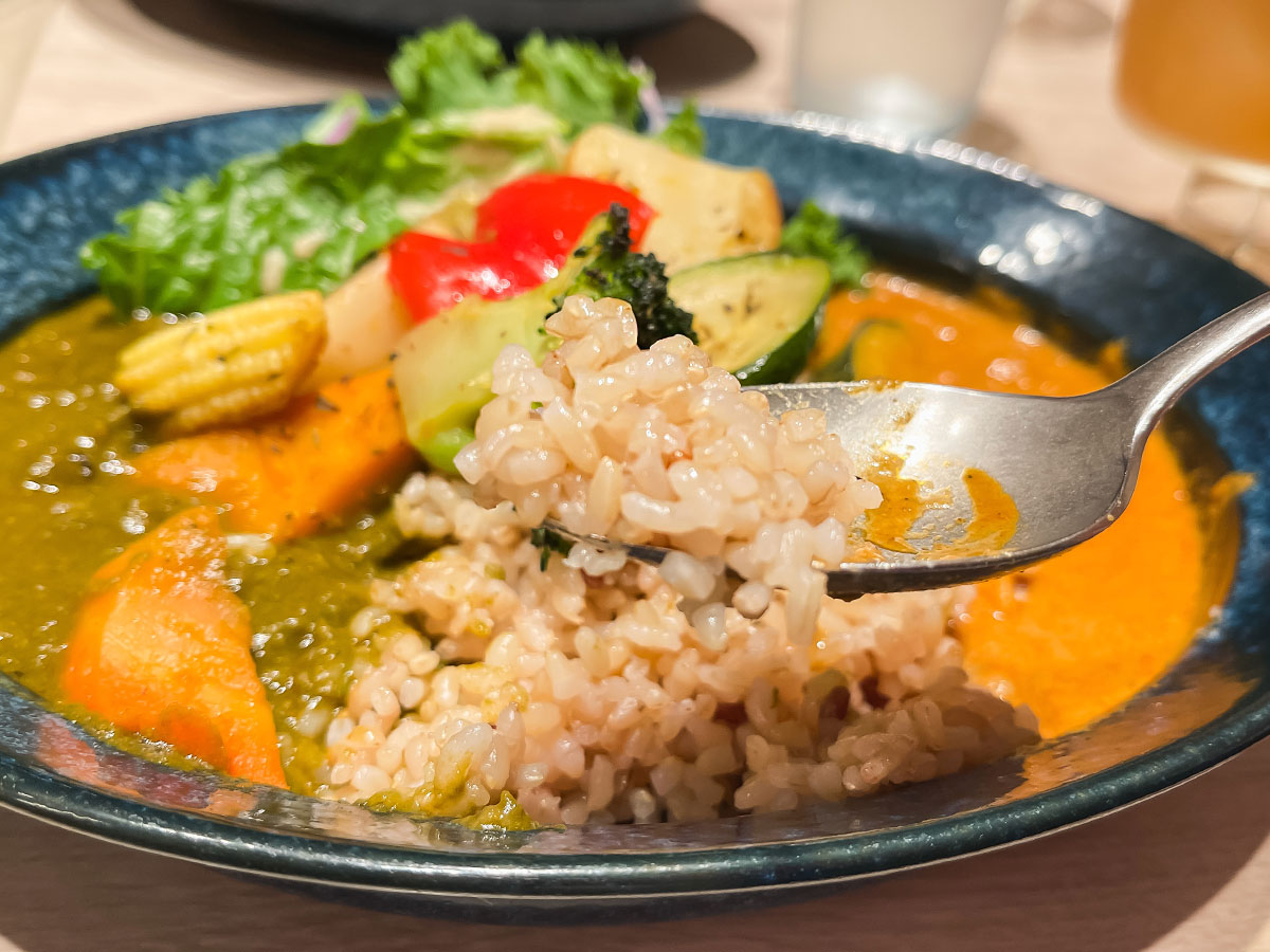 プラントベースカレーの「RUCY+R」でスパイスカレーと玄米あいがけカレーセット食べたよ！／横浜駅・相鉄ジョイナス B1F