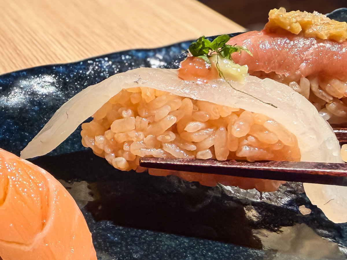 「和音(わおん)」で"にぎり寿司8貫セット"と"みそ麹らーめん"食べたよ!/ベースゲート横浜関内