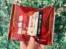 「悟空茶荘」と「清水屋」がコラボした限定杏仁豆腐味の生クリームぱん買ったよ！／横浜中華街
